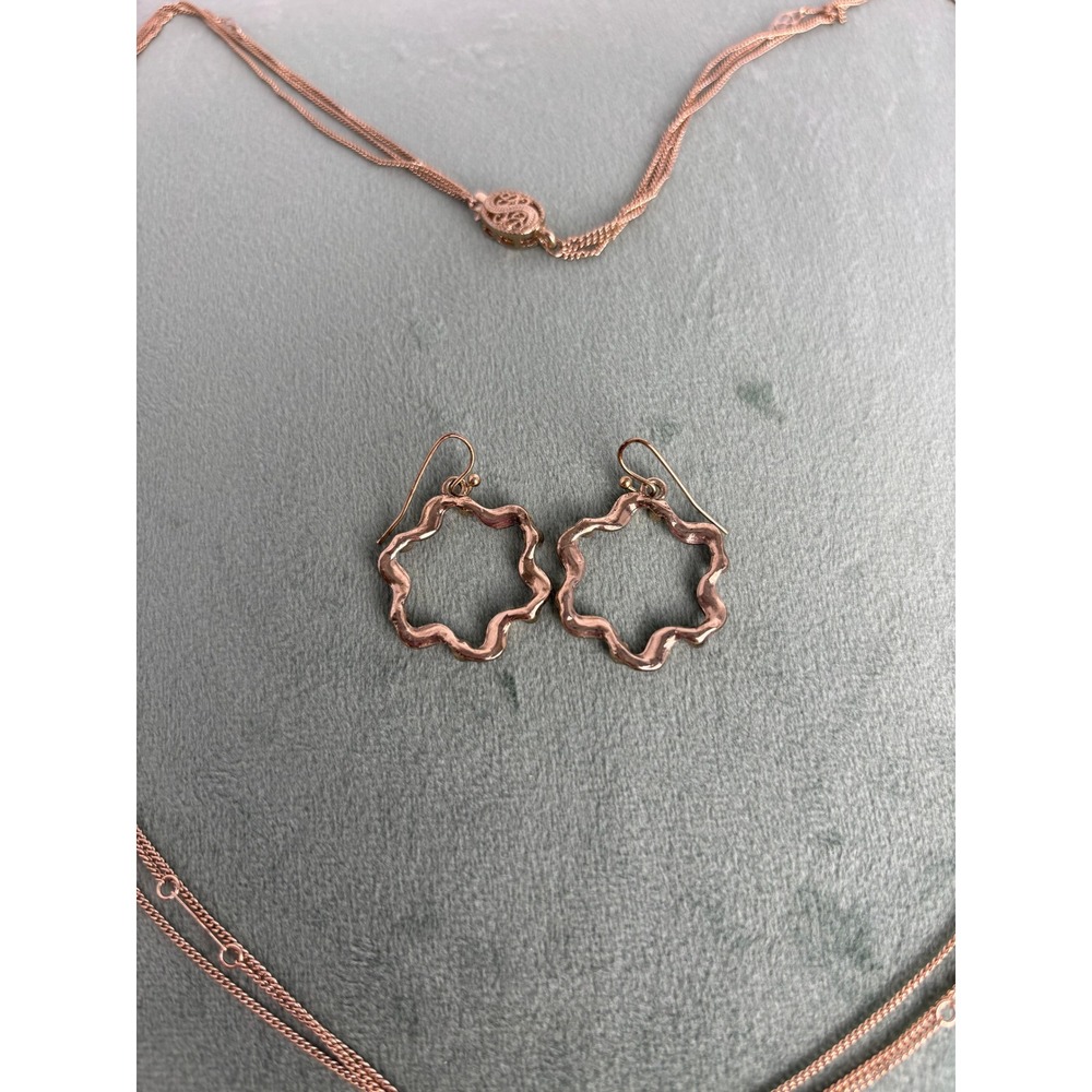 Gold Tone Marcasite Starburst Necklace and Earrings Set P106‎ - Picture 6 of 6